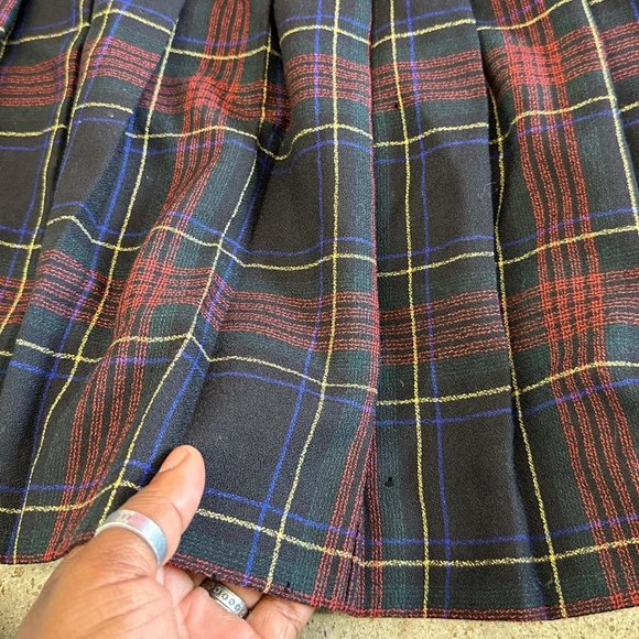 Vintage plaid pleated mini skirt - Picture 4 of 5